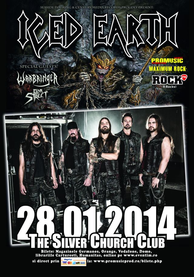 S-au suplimentat biletele la pret promotional pentru concertul Iced Earth de la Bucuresti
